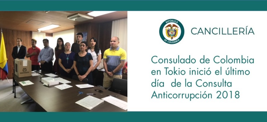 Consulado de Colombia en Tokio inició el último día  de la Consulta Anticorrupción 2018