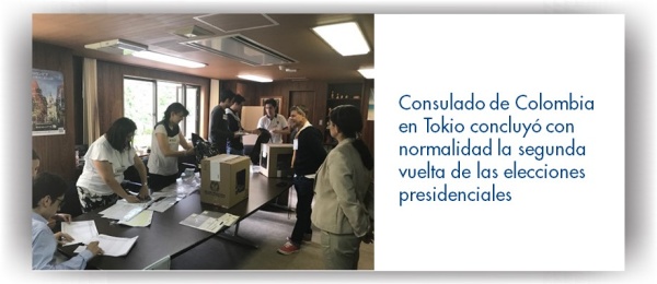 El Consulado de Colombia en Tokio concluyó con normalidad la segunda vuelta de las elecciones presidenciales