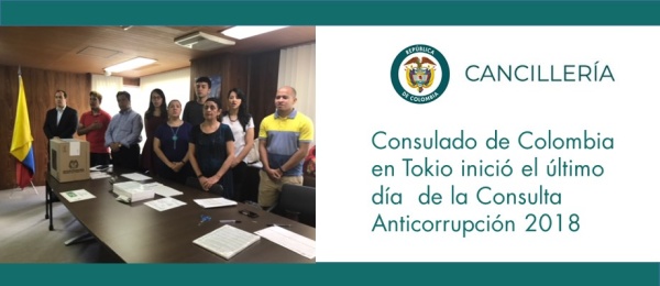 Consulado de Colombia en Tokio inició el último día  de la Consulta Anticorrupción 2018