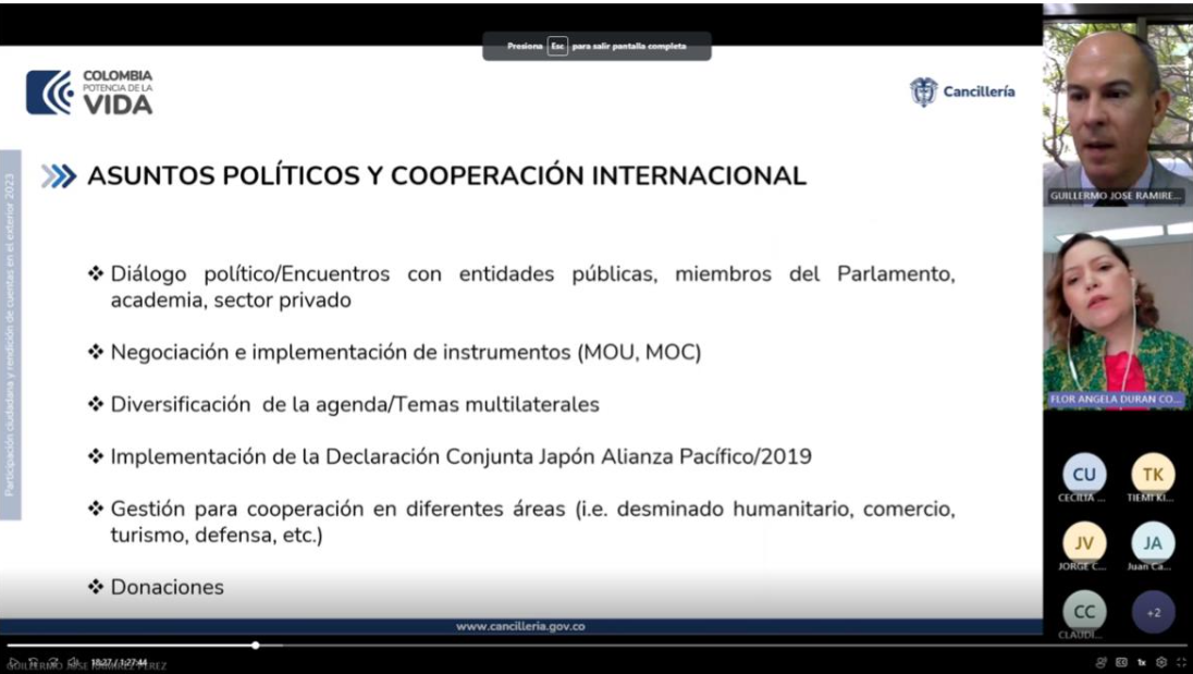 Así rendimos cuentas desde la Embajada de Colombia en Japón y el Consulado en Tokio