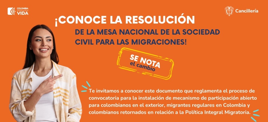 Conozca la Resolución que reglamenta la Mesa Nacional de la Sociedad Civil para las Migraciones