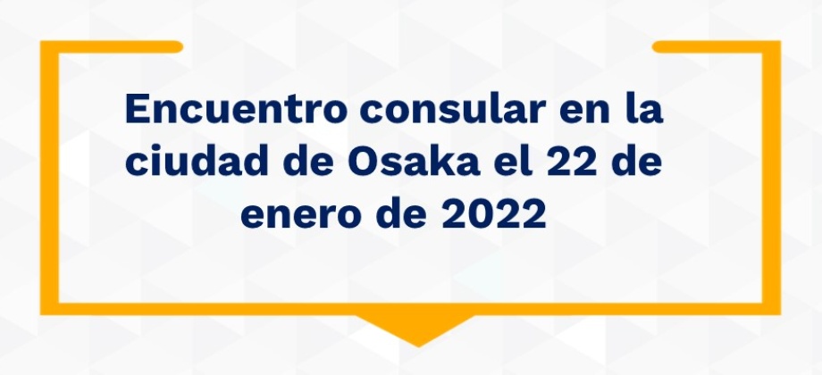 Encuentro consular en la ciudad de Osaka el 22 de enero de 2022