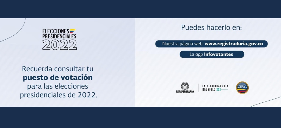 Los colombianos pueden consultar su puesto de votación para las Elecciones Presidenciales 2022 en la página web de la Registraduría Nacional