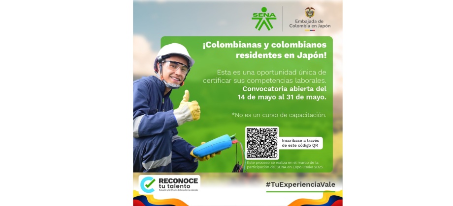 El Servicio Nacional de Aprendizaje (SENA) certificará las competencias laborales de colombianos residentes en Japón