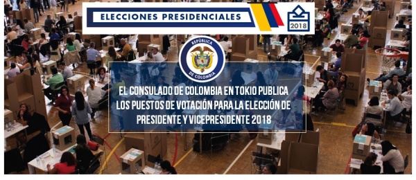Consulado de Colombia en Tokio publica los puestos de votación para la elección de Presidente y Vicepresidente 2018