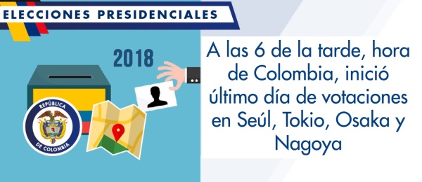 A las 6 de la tarde, hora de Colombia, inició último día de votaciones en Seúl, Tokio, Osaka y Nagoya